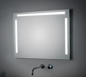 Espejo doble con iluminación lateral y superior